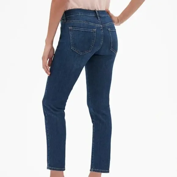 Banana Republic Dark Wash Straight Ankle Jeans - Picture 2 of 8